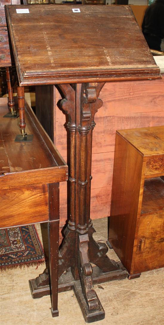 A Victorian gothic oak lectern